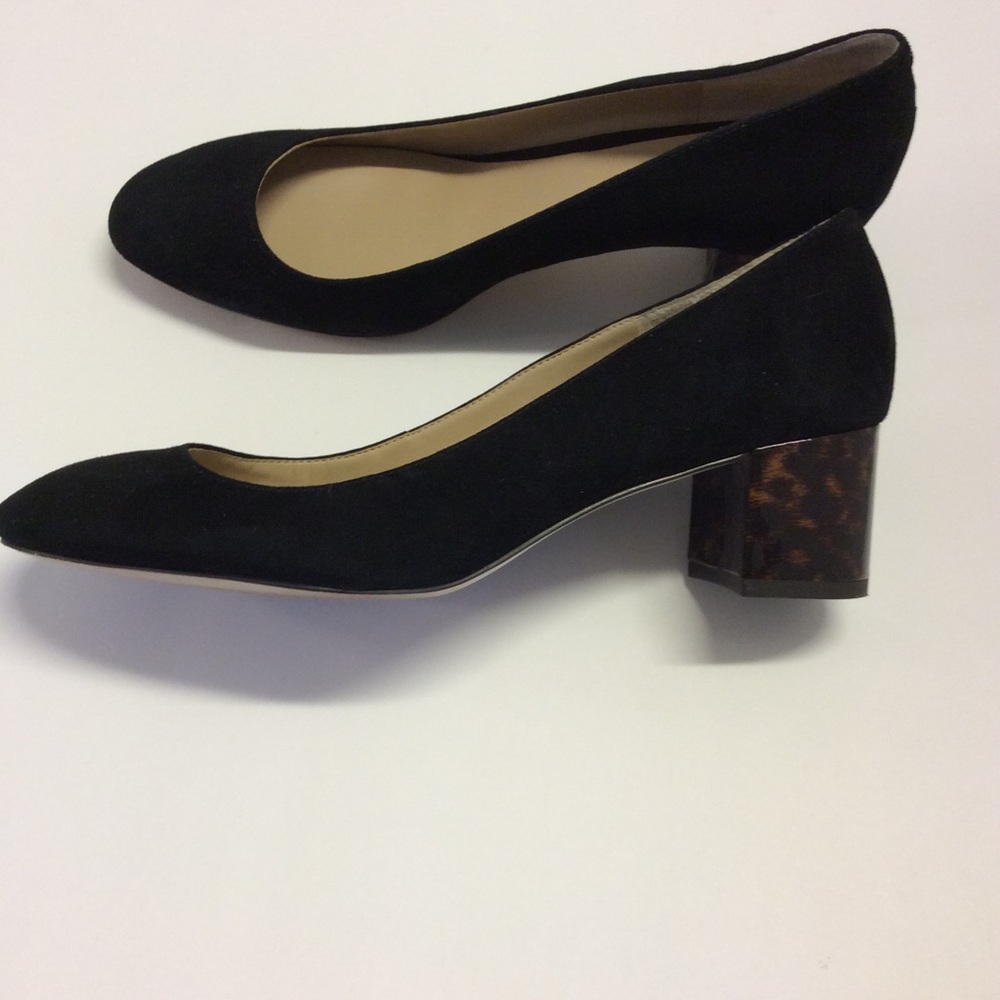 Ann Taylor Black Heels with Tortoise Block Heel